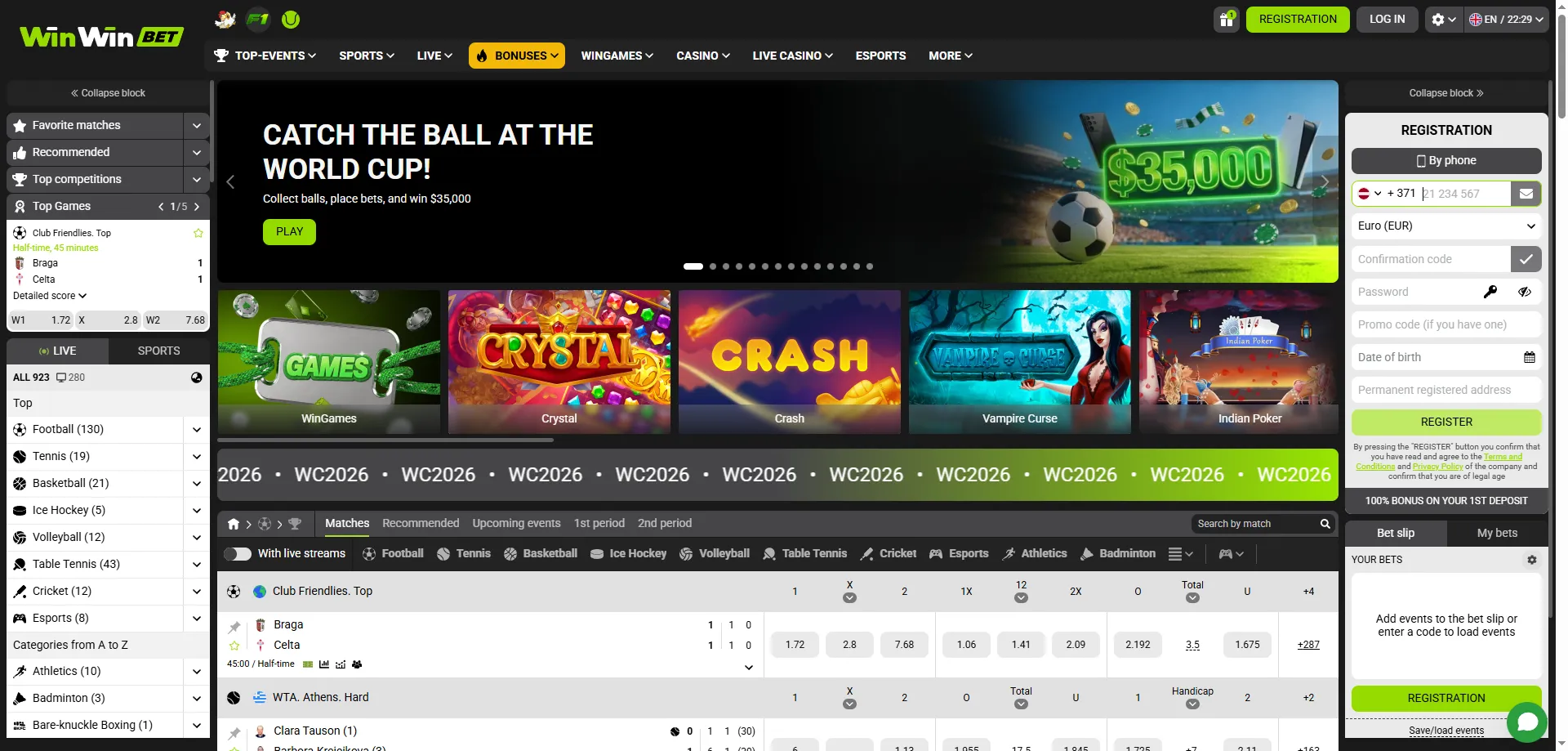 Tableau récapitulatif WinWin Bet Casino — licence, jeux et paiements
